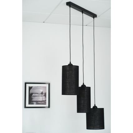Brilagi - Luster na užetu TUBES 3xE27/15W/230V crna