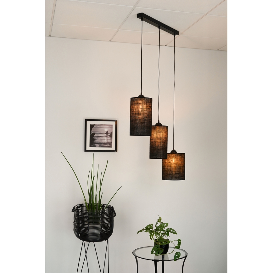 Brilagi - Luster na užetu TUBES 3xE27/15W/230V crna