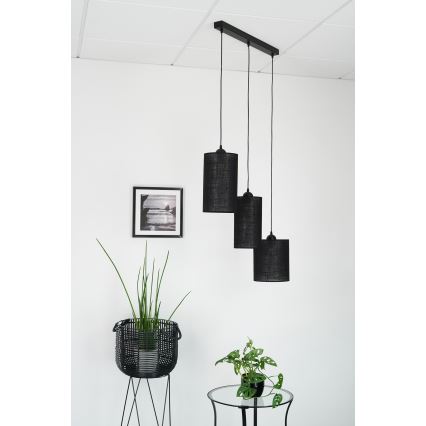 Brilagi - Luster na užetu TUBES 3xE27/15W/230V crna