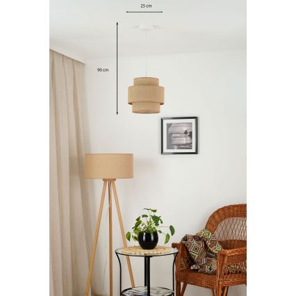 Brilagi - Luster na užetu SPACE YUTE 1xE27/15W/230V promjer 25 cm bež/bijela
