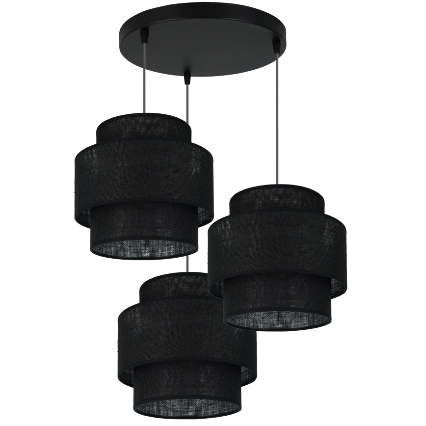 Brilagi - Luster na užetu SPACE YUTE 3xE27/15W/230V crna