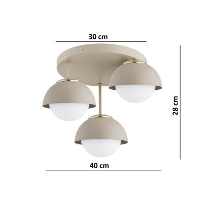 Brilagi - Luster za nadgradnu montažu 3xE27/60W/230V bež/zlatna