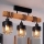 Brilagi - Luster za površinsku montažu WOOD GLASS 3xE27/60W/230V borovina/crna/dimljeno smeđa