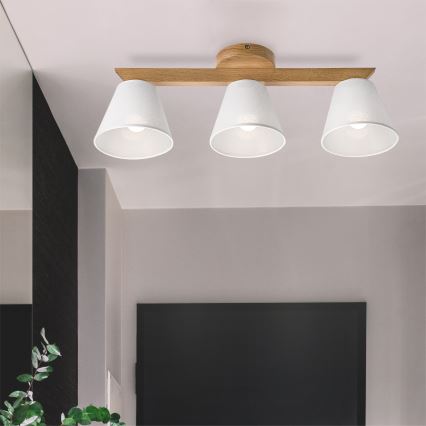 Brilagi - Nadgradni luster ANTHONY 3xE14/40W/230V hrast/bijela