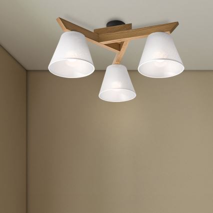 Brilagi - Nadgradni luster ANTHONY 3xE14/40W/230V hrast/bijela