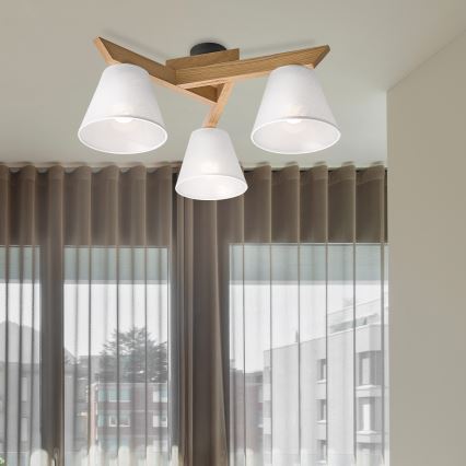 Brilagi - Nadgradni luster ANTHONY 3xE14/40W/230V hrast/bijela