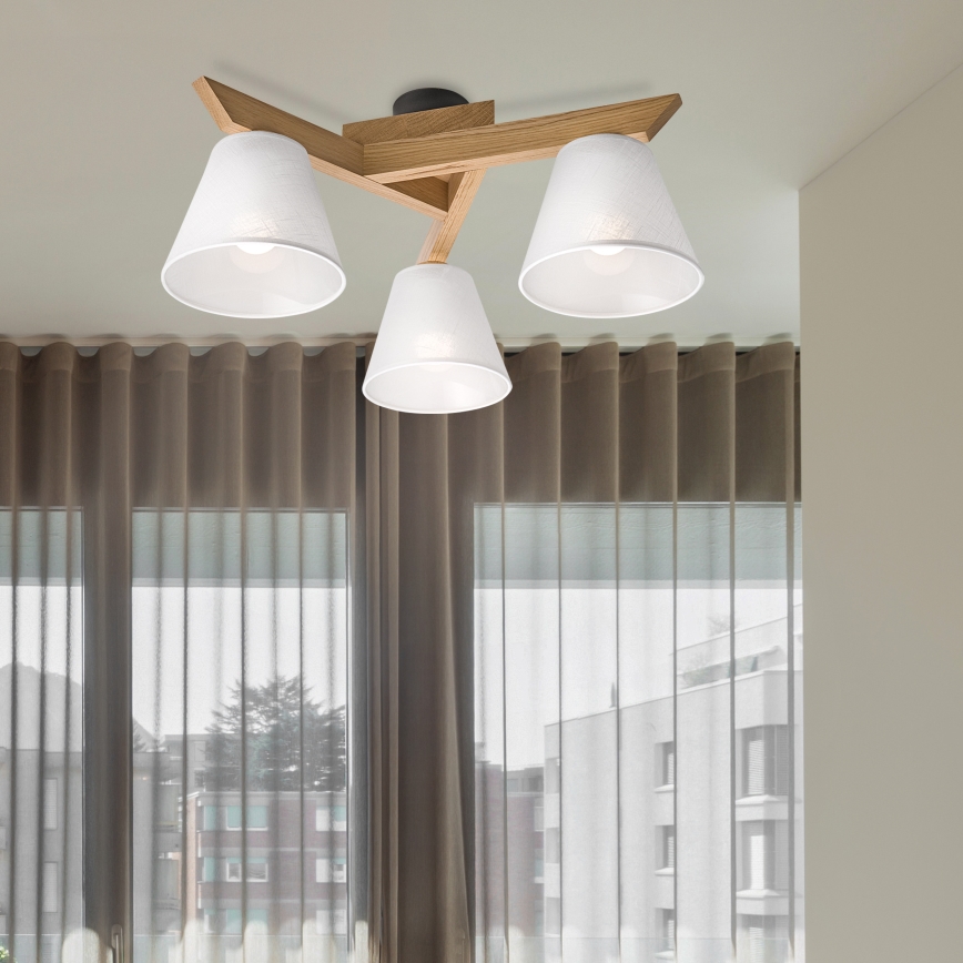 Brilagi - Nadgradni luster ANTHONY 3xE14/40W/230V hrast/bijela