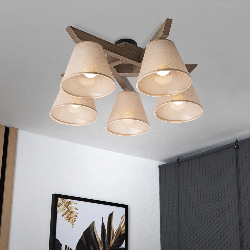 Brilagi - Nadgradni luster ANTHONY 5xE14/40W/230V hrast/bež