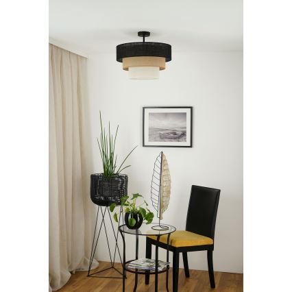 Brilagi - Nadgradni luster ASPEN LUNETA 1xE27/15W/230V pr. 45 cm crna/bež/krem