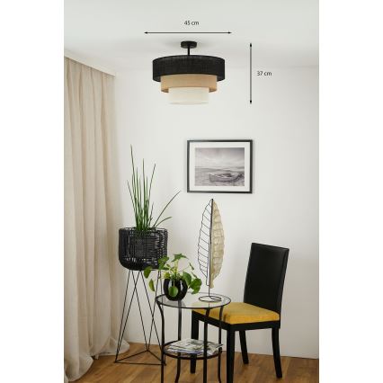 Brilagi - Nadgradni luster ASPEN LUNETA 1xE27/15W/230V pr. 45 cm crna/bež/krem