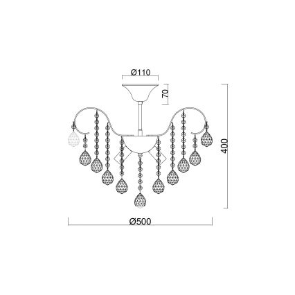 Brilagi - Nadgradni luster CRYSTAL 6xE14/60W/230V brončana