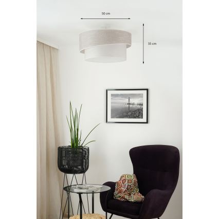 Brilagi - Nadgradni luster DOVER SHINE 1xE27/15W/230V pr. 50 cm siva/krem