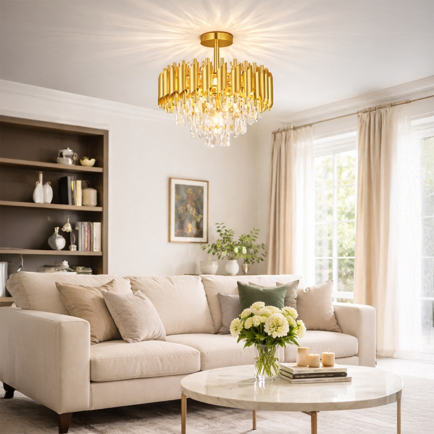 Brilagi - Nadgradni luster ECLIPSE 5xE14/10W/230V Ø 38 cm zlatni