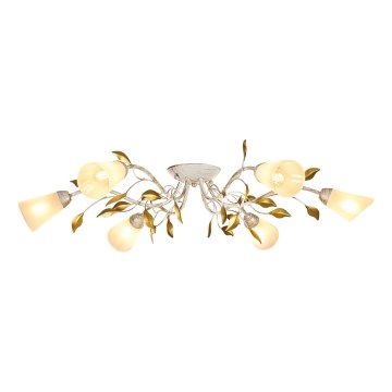 Brilagi - Nadgradni luster FLORA 6xE14/60W/230V zlatna/krem/patina