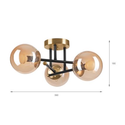 Brilagi - Nadgradni luster MALIVA 3xE14/15W/230V zlatni