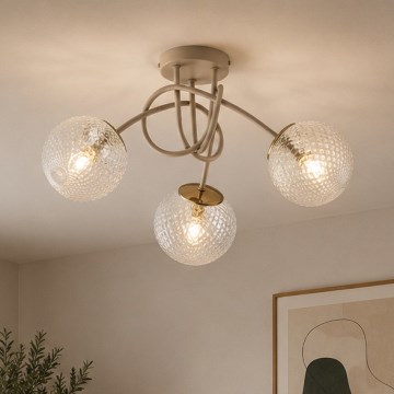 Brilagi - Nadometni stropni luster STELLA 3xE27/60W/230V bež/zlatna