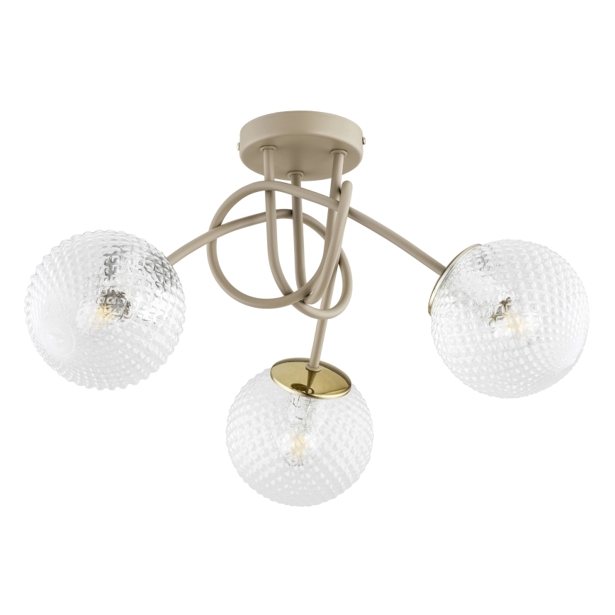 Brilagi - Nadometni stropni luster STELLA 3xE27/60W/230V bež/zlatna