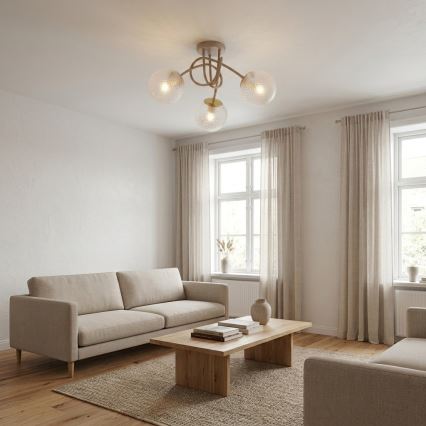 Brilagi - Nadometni stropni luster STELLA 3xE27/60W/230V bež/zlatna
