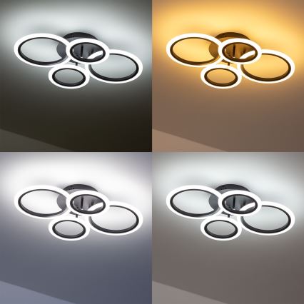 Brilagi - LED stropni luster ORBITS s prigušivanjem LED/50W/230V 3000-6500K crni + daljinski upravljač