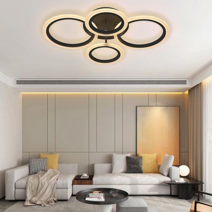 Brilagi - LED stropni luster ORBITS s prigušivanjem LED/50W/230V 3000-6500K crni + daljinski upravljač