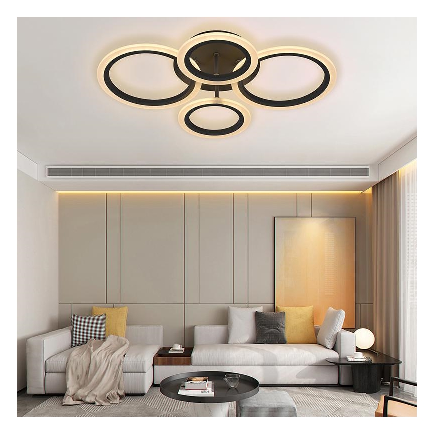 Brilagi - LED stropni luster ORBITS s prigušivanjem LED/50W/230V 3000-6500K crni + daljinski upravljač