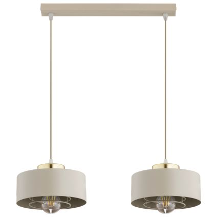 Brilagi - Ovjesni luster na sajli SPRING 2xE27/60W/230V bež/zlatna