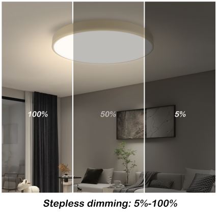 Brilagi - LED prigušiva stropna svjetiljka POOL SMART LED/60W/230V 3000-6000K promjer 50 cm Wi-Fi Tuya bež + daljinski upravljač