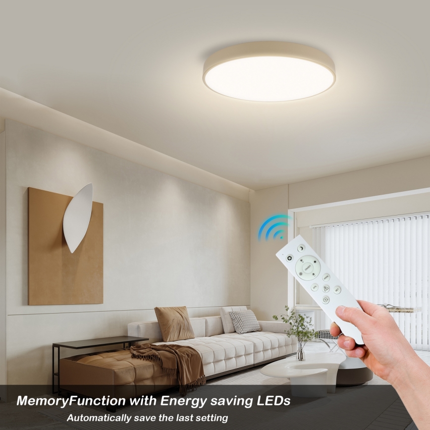 Brilagi - LED prigušiva stropna svjetiljka POOL SMART LED/60W/230V 3000-6000K promjer 50 cm Wi-Fi Tuya bež + daljinski upravljač