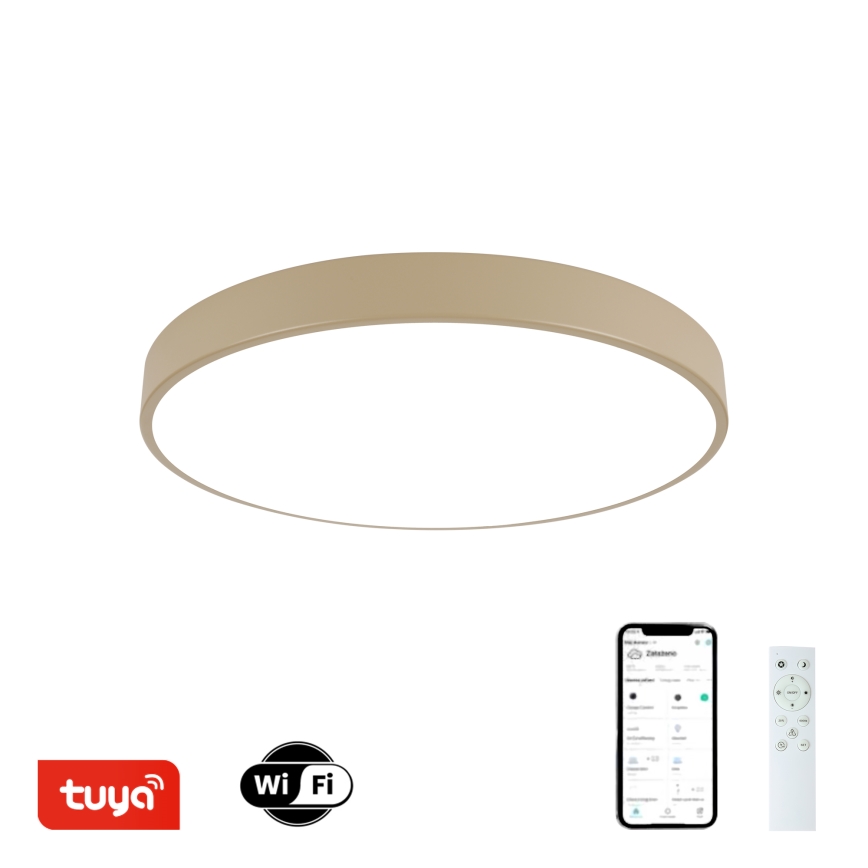 Brilagi - LED prigušiva stropna svjetiljka POOL SMART LED/60W/230V 3000-6000K promjer 50 cm Wi-Fi Tuya bež + daljinski upravljač