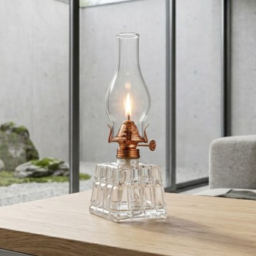 Brilagi - Petrolejska lampa MERLIN prozirna/brončana/patina
