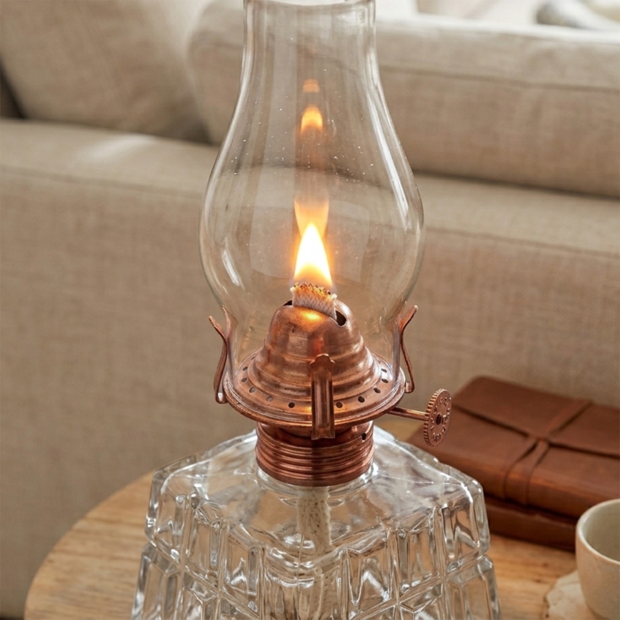 Brilagi - Petrolejska lampa MERLIN prozirna/brončana/patina