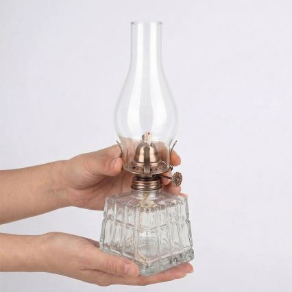 Brilagi - Petrolejska lampa MERLIN prozirna/brončana/patina