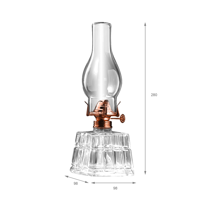 Brilagi - Petrolejska lampa MERLIN prozirna/brončana/patina