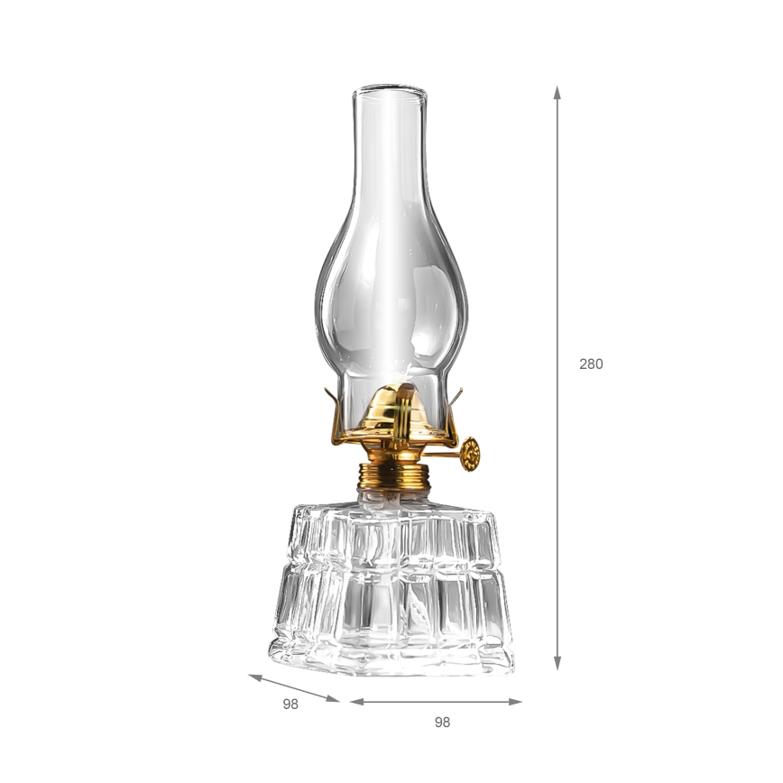 Brilagi - Petrolejska lampa MERLIN prozirna/zlatna