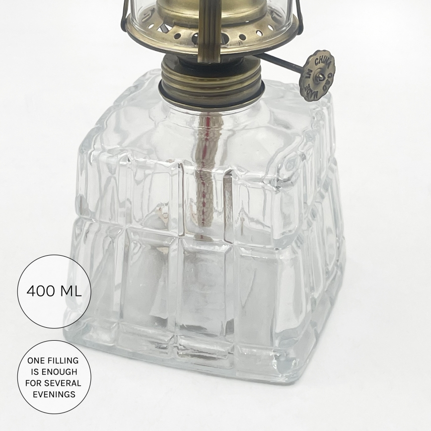 Brilagi - Petrolejska lampa MERLIN prozirna/zlatna/patina