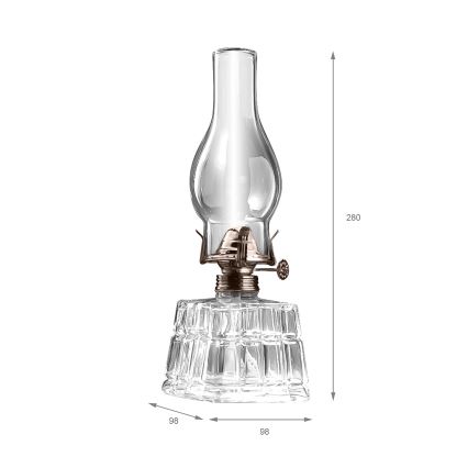 Brilagi - Petrolejska lampa MERLIN prozirna/zlatna/patina