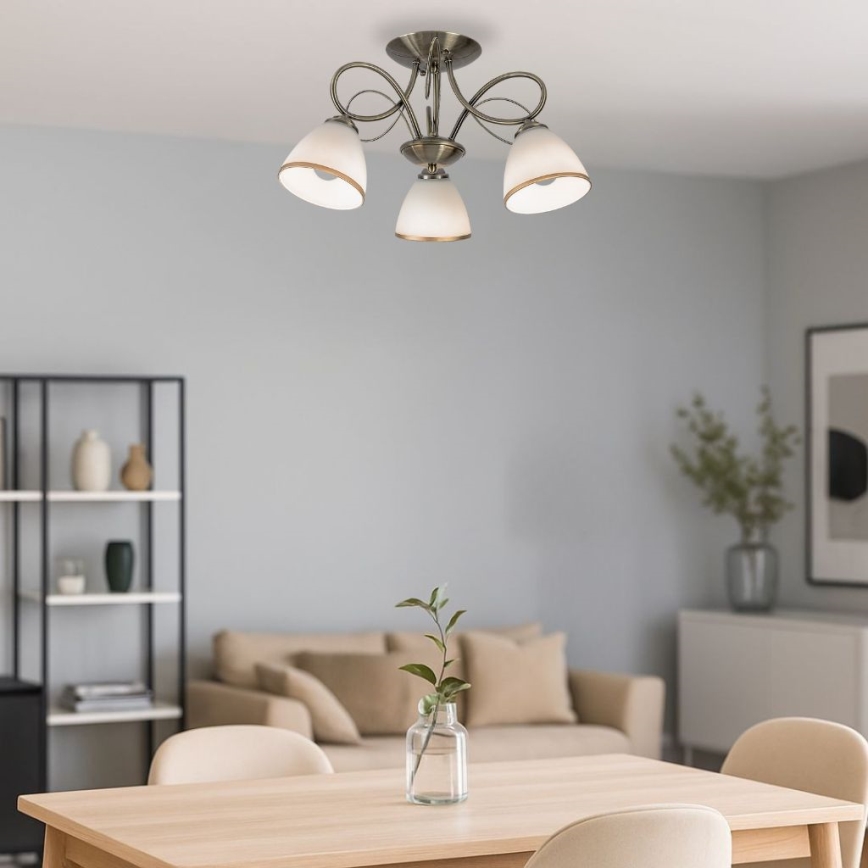 Brilagi - Plafonjera FRED 3xE27/60W/230V Ø 59 cm brončana