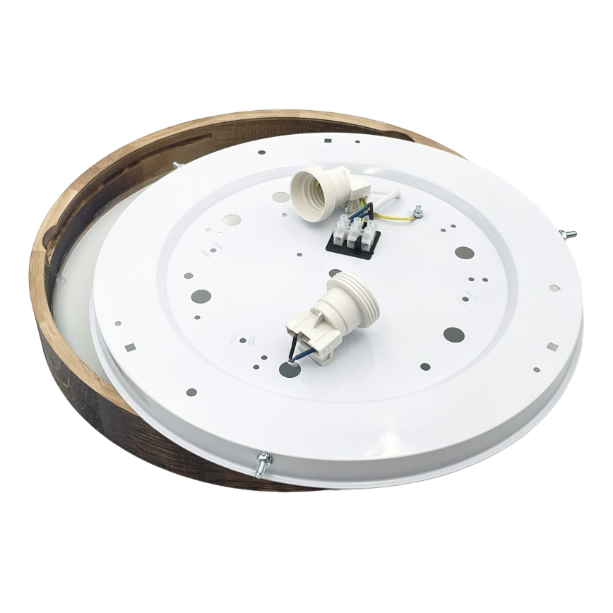 Brilagi - Plafonska svjetiljka CARVALHO SLIM SMOKEY 2xE27/60W/230V hrast Ø 37,5 cm