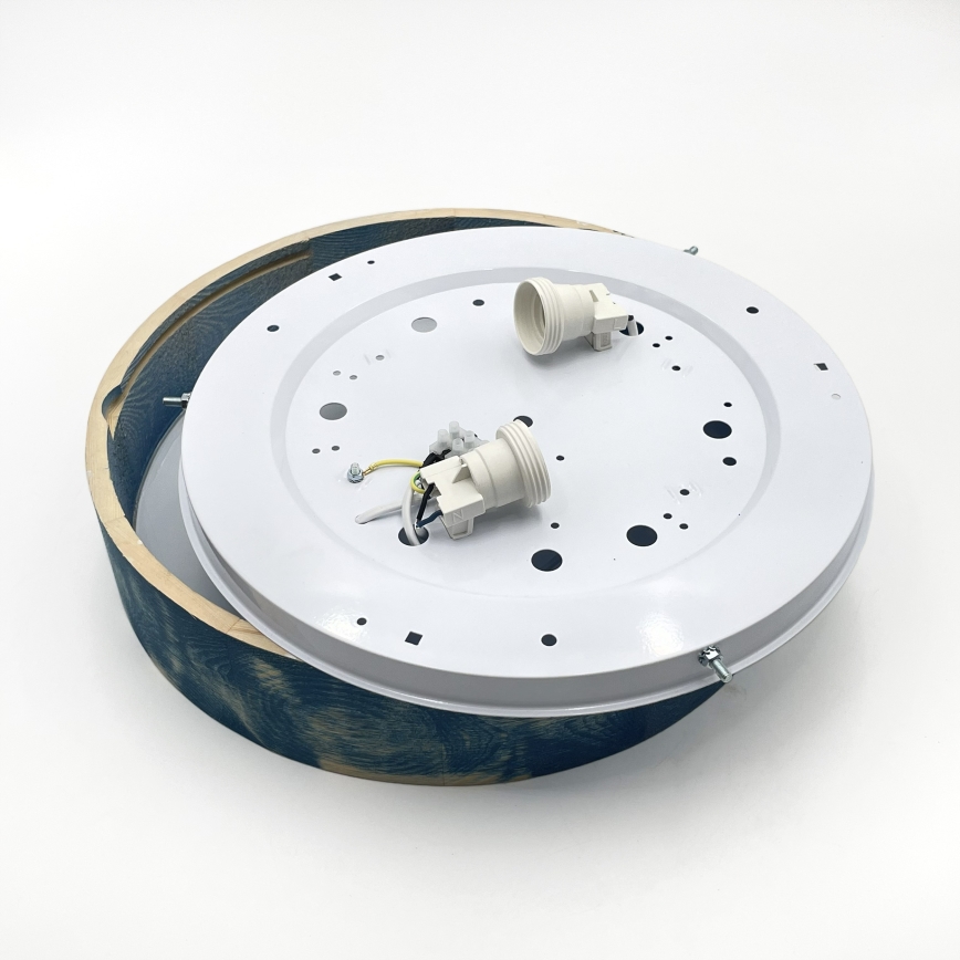 Brilagi - Plafonska svjetiljka PINO 2xE27/15W/230V borovina/plava Ø 37,5 cm