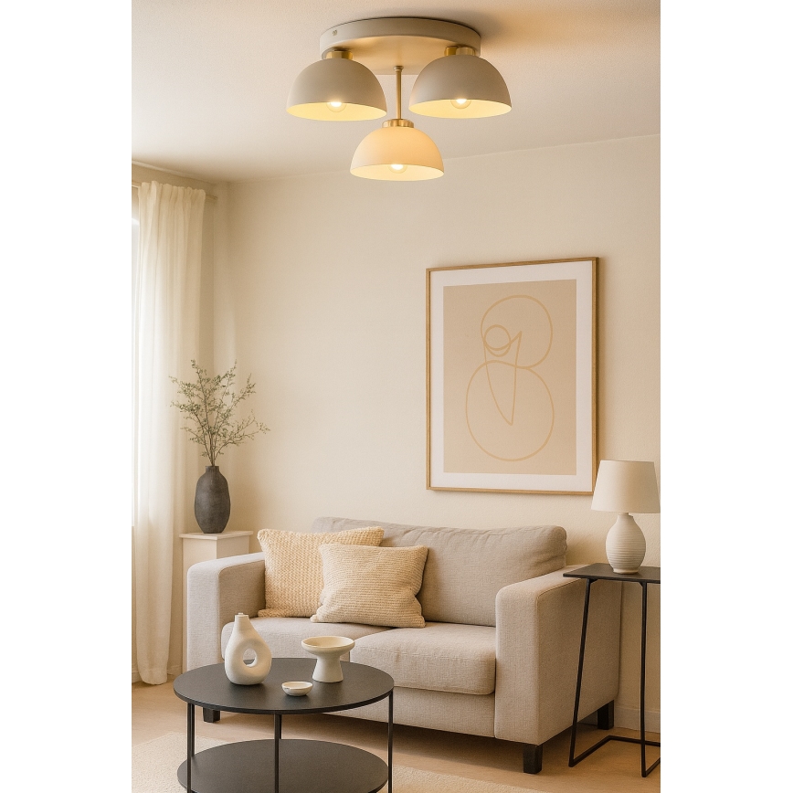 Brilagi - Plafonski luster 3xE27/60W/230V bež/zlatna