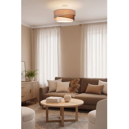 Brilagi - Plafonski luster ARROW 1xE27/60W/230V Ø 45 cm bež/smeđa/bijela
