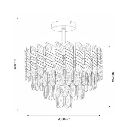Brilagi - Plafonski luster CRISTAL 5xE14/40W/230V Ø 38 cm
