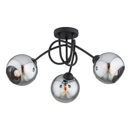 Brilagi - Plafonski luster DIOR 3xE27/60W/230V crna/dimno siva