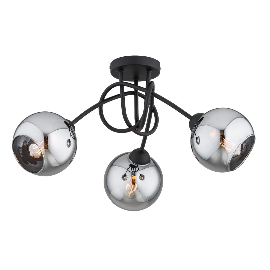 Brilagi - Plafonski luster DIOR 3xE27/60W/230V crna/dimno siva