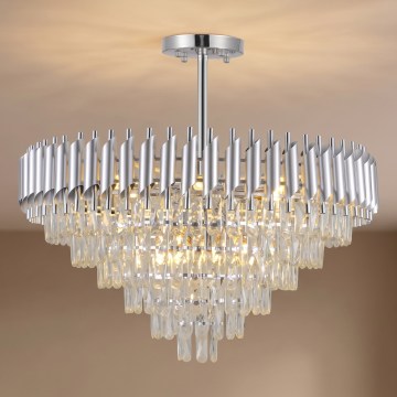 BRILAGI - Plafonski luster ECLIPSE 12xE14/10W/230V Ø 78 cm srebrni