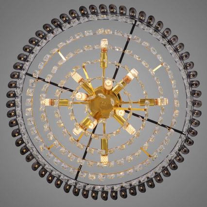 BRILAGI - Plafonski luster ECLIPSE 12xE14/10W/230V Ø 78 cm zlatna/crna