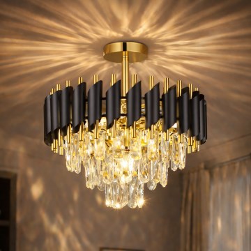 Brilagi - Plafonski luster ECLIPSE 5xE14/10W/230V promjer 38 cm crna/zlatna