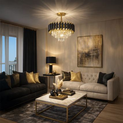 Brilagi - Plafonski luster ECLIPSE 5xE14/10W/230V promjer 38 cm crna/zlatna