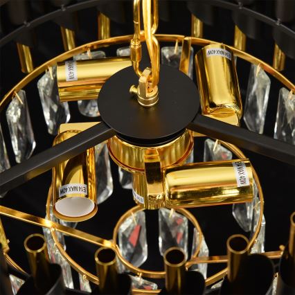 Brilagi - Plafonski luster ECLIPSE 5xE14/10W/230V promjer 38 cm crna/zlatna