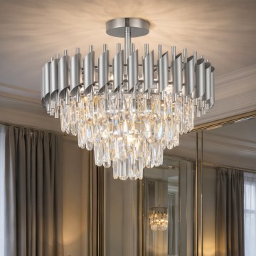 Brilagi - Plafonski luster ECLIPSE 7xE14/10W/230V Ø 48 cm u srebrnoj boji